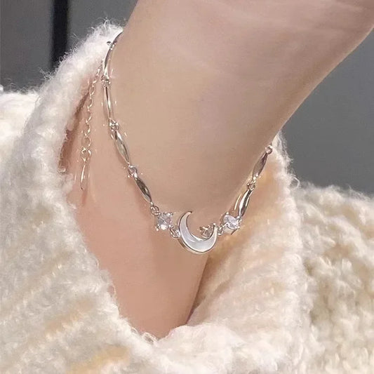 Bracelet en cristal rose brillant à motif de fleurs