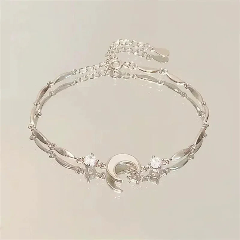 Bracelet en cristal rose brillant à motif de fleurs
