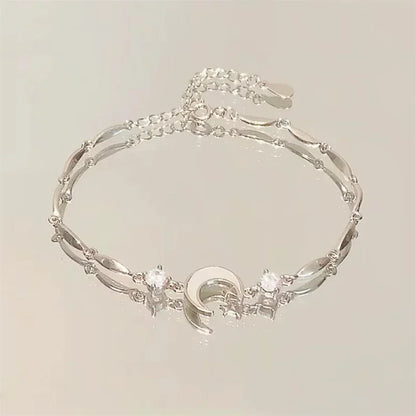 Bracelet en cristal rose brillant à motif de fleurs